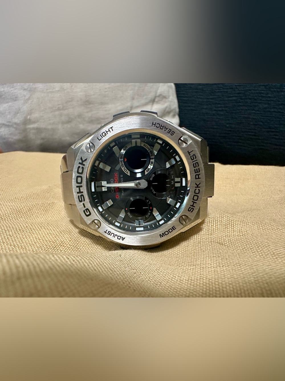 Vtg Casio G-Shock G-Steel GST-W110D Stainless Steel Band Analog-Digital Watch